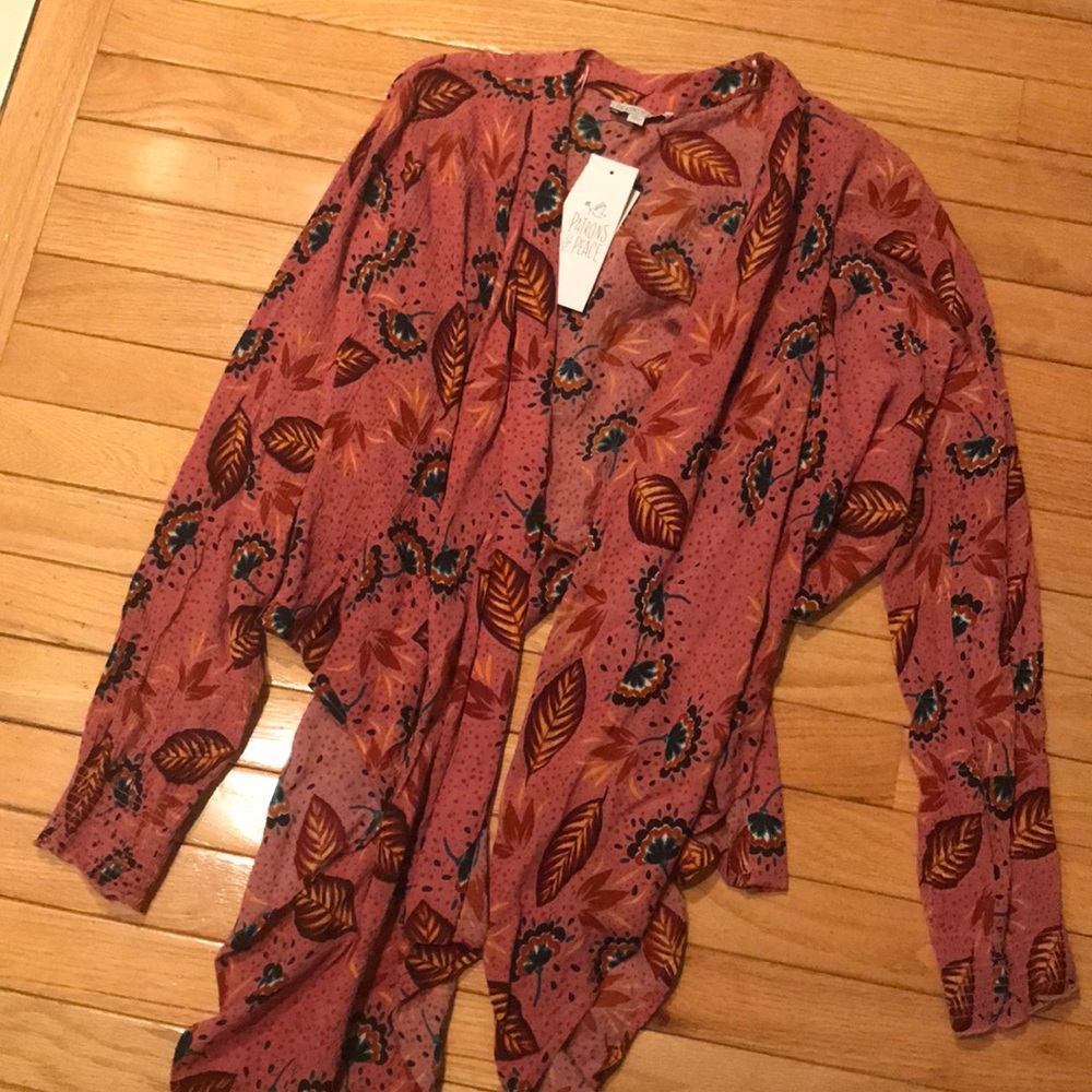 Patrons of peace rose cardigan M NWT - Picture 3 of 4